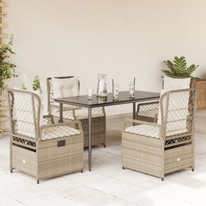 vidaXL Set mobilier de grădină cu perne, 5 piese, bej, poliratan imagine