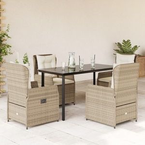 vidaXL Set mobilier de grădină cu perne, 5 piese, bej, poliratan imagine
