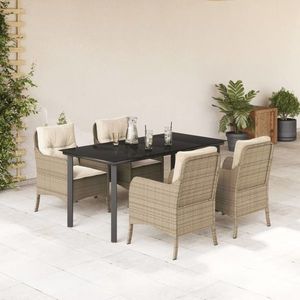 vidaXL Set mobilier de grădină cu perne, 5 piese, bej, poliratan imagine