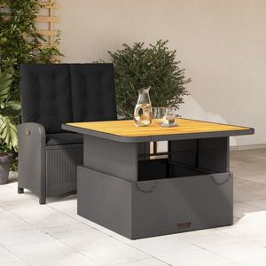 vidaXL Set mobilier de grădină cu perne, 2 piese, negru, poliratan imagine