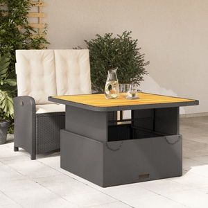 vidaXL Set mobilier de grădină cu perne, 2 piese, negru, poliratan imagine
