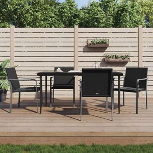 vidaXL Set mobilier de grădină cu perne, 5 piese, poliratan și oțel imagine