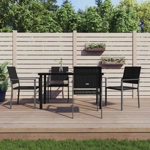 vidaXL Set mobilier de grădină, 5 piese, poliratan și oțel imagine