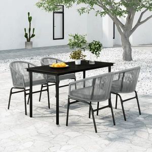 vidaXL Set mobilier de grădină, 5 piese, gri imagine