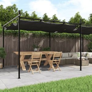 vidaXL Pergola cu acoperiș retractabil, antracit, 589x292x230 cm imagine