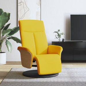 vidaXL Fotoliu rabatabil cu suport de picioare, galben deschis, textil imagine