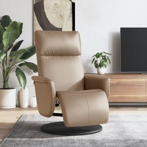 vidaXL Fotoliu rabatabil cu suport picioare cappuccino piele ecologică imagine