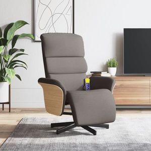 vidaXL Fotoliu masaj rabatabil cu suport picioare, gri taupe, textil imagine