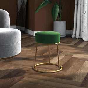 vidaXL Taburet rotund, verde, catifea imagine