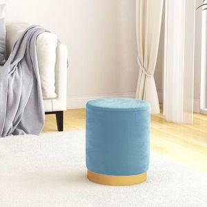 vidaXL Taburet depozitare rotund, albastru deschis, catifea 31 x 37 cm imagine