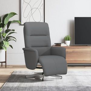 vidaXL Fotoliu rabatabil cu suport de picioare, gri închis, textil imagine