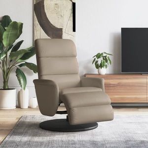 vidaXL Fotoliu rabatabil cu suport picioare cappuccino piele ecologică imagine