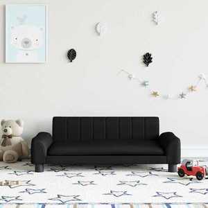vidaXL Canapea pentru copii, negru, 90x53x30 cm, piele ecologică imagine