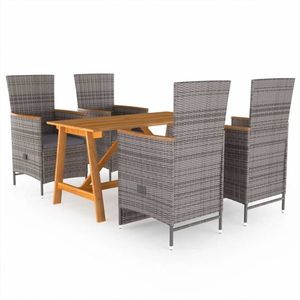 vidaXL Set de masă pentru grădină, 5 piese, gri imagine