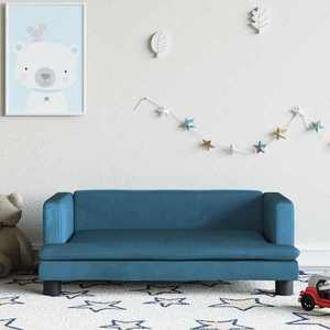 vidaXL Canapea pentru copii, albastru, 80x45x30 cm, catifea imagine