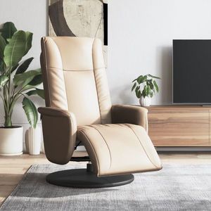 vidaXL Fotoliu rabatabil cu suport picioare cappuccino piele ecologică imagine