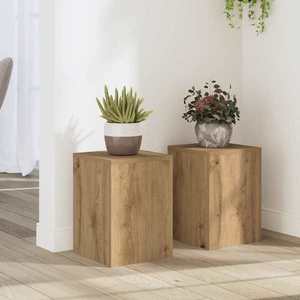 vidaXL Suporturi de plante, 2 buc., stejar artizanal, 25x25x35cm, lemn imagine