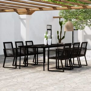 vidaXL Set de mobilier pentru grădină, 7 piese, negru imagine