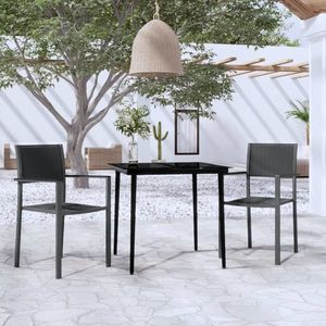 vidaXL Set mobilier de grădină, 3 piese, negru imagine