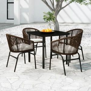 vidaXL Set de mobilier pentru grădină, 5 piese, maro imagine