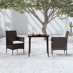vidaXL Set mobilier de grădină cu perne, 3 piese, negru imagine