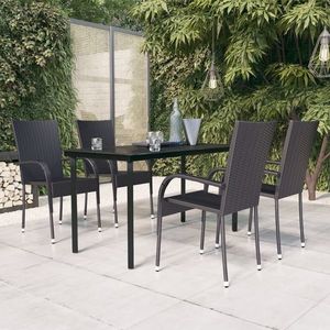 vidaXL Set mobilier de grădină, 5 piese, negru imagine