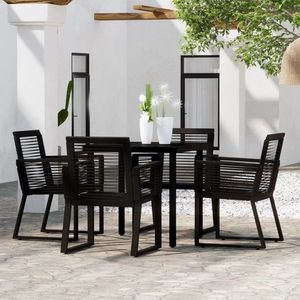 vidaXL Set de mobilier pentru grădină, 5 piese, negru imagine