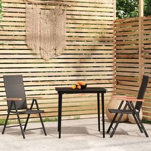 vidaXL Set mobilier de grădină, 3 piese, negru imagine