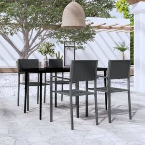 vidaXL Set de servit masa pentru grădină, 5 piese, negru imagine