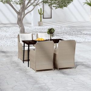vidaXL Set de mobilier pentru grădină, 5 piese, maro imagine