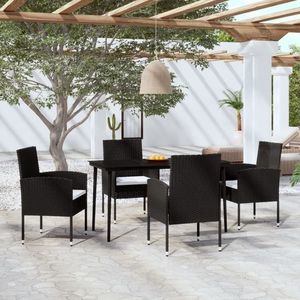 vidaXL Set de servit masa pentru grădină, 5 piese, negru imagine