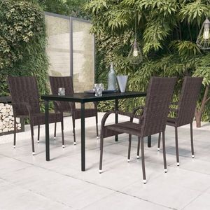 vidaXL Set mobilier de grădină, 5 piese, maro și negru imagine