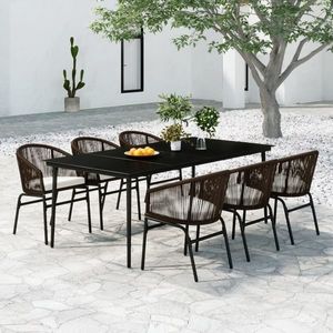 vidaXL Set de mobilier pentru grădină, 7 piese, maro imagine