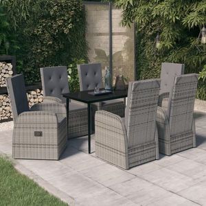 vidaXL Set de mobilier pentru grădină, cu perne, 7 piese, gri imagine