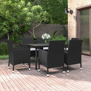 vidaXL Set mobilier de grădină cu perne, 7 piese, poliratan și sticlă imagine