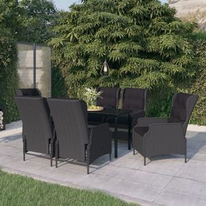 vidaXL Set mobilier pentru grădină, 7 piese, gri închis imagine