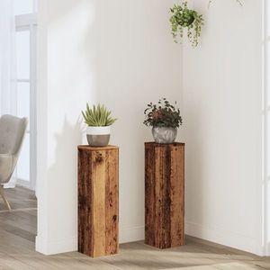 vidaXL Suporturi de plante 2 buc. lemn vechi 17x17x60cm lemn prelucrat imagine