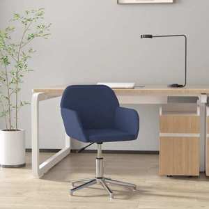 vidaXL Scaun de birou pivotant, albastru, material textil imagine