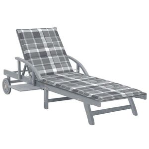 vidaXL Șezlong de grădină cu pernă, lemn masiv de acacia imagine