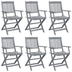 vidaXL Scaune pliante de exterior cu perne 6 buc. lemn masiv de acacia imagine