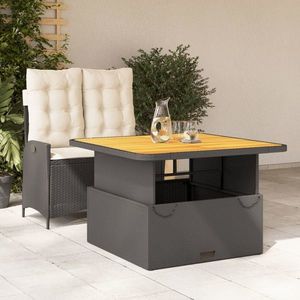 vidaXL Set mobilier de grădină cu perne, 2 piese, negru, poliratan imagine