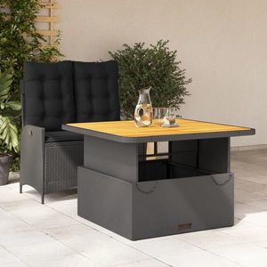 vidaXL Set mobilier de grădină cu perne, 2 piese, negru, poliratan imagine