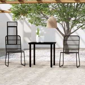vidaXL Set de mobilier pentru grădină, 3 piese, negru imagine
