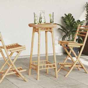 vidaXL Masă de bar pentru exterior rotundă Ø55x100 cm din bambus imagine