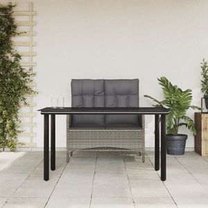 vidaXL Set mobilier de grădină cu perne, 2 piese, gri, poliratan imagine