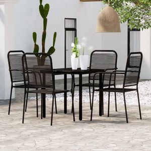 vidaXL Set de servit masa pentru grădină, 5 piese, negru imagine