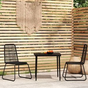 vidaXL Set de mobilier pentru grădină, 3 piese, negru imagine