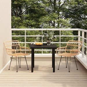 vidaXL Set mobilier de grădină, 3 piese, poliratan imagine