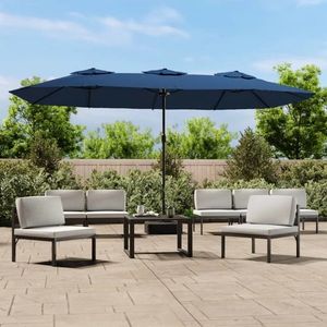 vidaXL Umbrelă de grădină cu două capete, albastru azuriu, 449x265 cm imagine