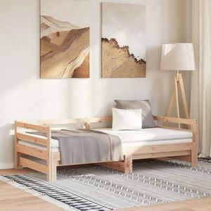 vidaXL Pat de zi extensibil, 2x(90x200) cm, lemn masiv de pin imagine